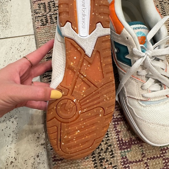 New Balance Wmns 550 'Sea Salt Verdigris' Women’s Tennis Shoes Orange Blue - Picture 7 of 7